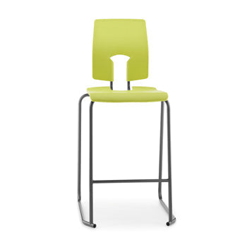 SE STOOL WITH BACK, NON-FIRE RETARDANT SHELL, 430mm Seat height, Black