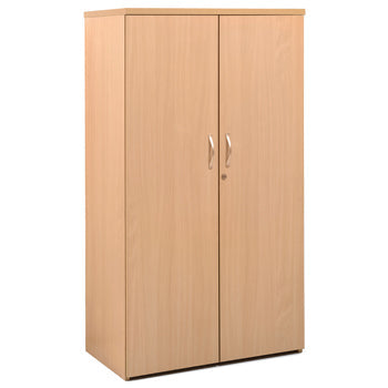 FAST TRACK, SELF ASSEMBLY RANGE, TWO DOOR CUPBOARDS, 1440mm height with 3 shelves, Beech