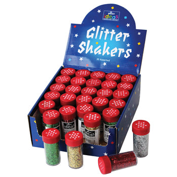 GLITTER SHAKERS, 4 Colour Class Pack, Class Pack of 30 x 18g