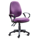 HIGH BACK OPERATOR CHAIR, With Fixed Arms - 610mm width, Ocean, EMERGENT CROWN CONTRACT OFFICE