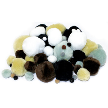 POM POMS, Animal Fur, Pack of 100