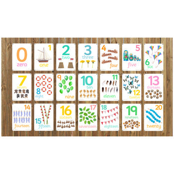 OUTDOOR LEARNING, PHOTO SETS, Individual Numbers 0-20, 210 x 297mm (A4), Set of 21