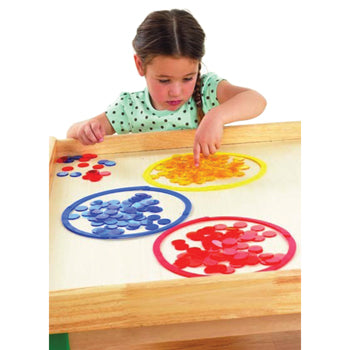 FUN COUNTING AND SORTING, Desktop Sorting Rings, Set of 15