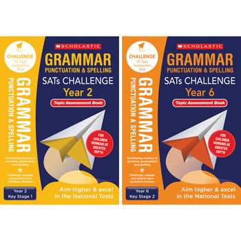 SATS READING CHALLENGE CLASSROOM PROGRAMME, Grammar, Punctuation & Spelling Topic Assessment Books, Year 6, Pack of 10