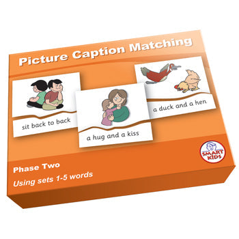 SMART PHONICS, PICTURE CAPTION MATCHING PUZZLES, Phase Two Set 2, Set