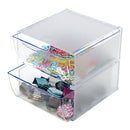 POLYPROPYLENE STORAGE, Stackable Cube Organisers, Two Drawer, 150 x 150 x 180mm, Pack of 6