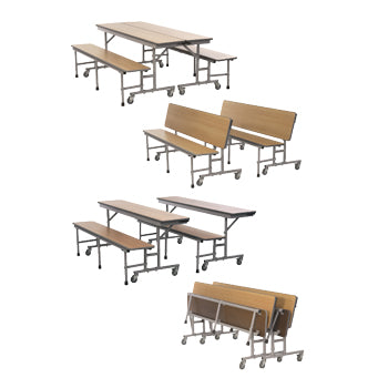 TABLE AND SEATING UNITS, 2800 BENCH UNIT - 3 IN 1 TABLE, 1830mm Length - 690mm Height, Maple
