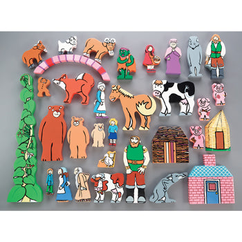 TRADITIONAL TALES WOODEN CHARACTER SET, Age 3+, Set of 32