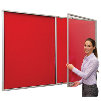 FLAMESHIELD(R) TRICORD HESSIAN NOTICEBOARDS, Tamperproof, Side Hinged Doors, Single Door - 900 x 1200mm, Green
