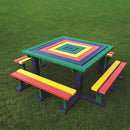 MARMAX RECYCLED PLASTIC PRODUCTS, Octobrunch Picnic Table, Junior, Brown, Each