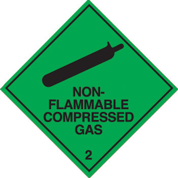 SIGNS, SAFETY, SELF-ADHESIVE, Non-Flammable Compressed Gas, 100 x 100mm, Each