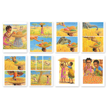 OUTDOOR SEQUENCING CARDS, Handa's Surprise, Age 3+, Set of 8 Cards