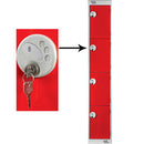 FOUR COMPARTMENT LOCKERS WITH KEY LOCKS, 300 x 300 x 1800mm (w x d x h), Single Bay Locker, Yellow doors