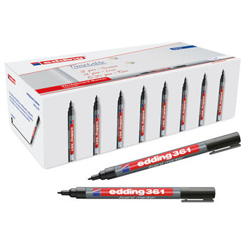 DRYWIPE PENS SLIMLINE BARRELS, Black, Pack of 50