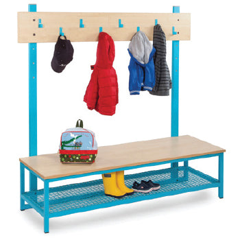 Cloakroom Rack CLOAKROOM RANGE, CLOAKROOM UNITS, Boot Rack with 8 Hooks, Red