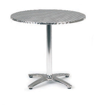 ALUMINIUM CAFE FURNITURE, PEDESTAL TABLES, Circular, 700mm dia. x 740mm height