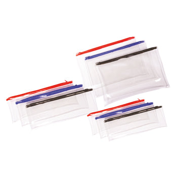 PENCIL CASES, Translucent, 125 x 200mm, Pack of 12