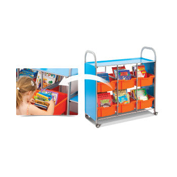 TRAY STORAGE UNITS, CALLERO RANGE, LIBRARY UNIT, With 6 Deep Trays, Orange