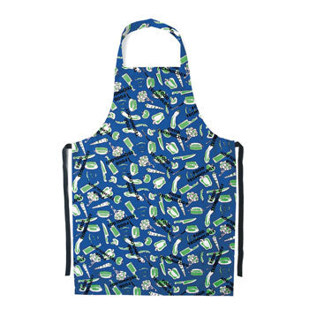 CHILDREN'S APRONS, Novelty, Food Tech, 84cm Bib to Hem Length, Blue, Pack of 5