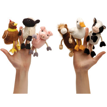 FINGER PUPPETS, Farm Animals, Set of 6