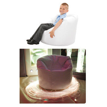 SENSORY ROOM WHITE UV BEAN BAG, Each