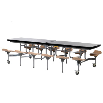 PRIMO MOBILE FOLDING TABLE SEATING UNITS, With Seat, White Gloss