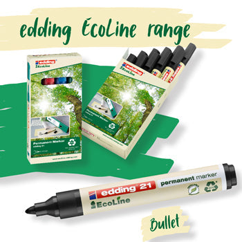 EDDING ECOLINE RANGE, Edding 21 Permanent Marker, Assorted, Pack of 4