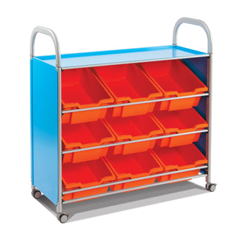 TRAY STORAGE UNITS, CALLERO RANGE, TILTED TRAY UNIT, With 9 Deep Trays, Orange