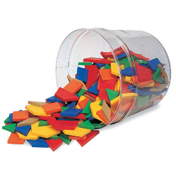 GEOMETRY PATTERNS & SYMMETRY, Pattern Blocks, Age 3+, Tub of 250 pieces