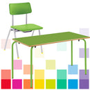 STACKING NURSERY TABLES & CHAIRS CLASS PACK, RECTANGULAR, 1100 x 550mm depth, Sizemark 1 - 460mm height, Red, Smartbuy