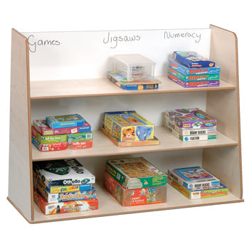 TWOEY TOYS, MAPLE EFFECT FURNITURE, FREE STANDING SHELF WITH DRYWIPE BACK, TWOEY EDUCATIONAL RESOURCES