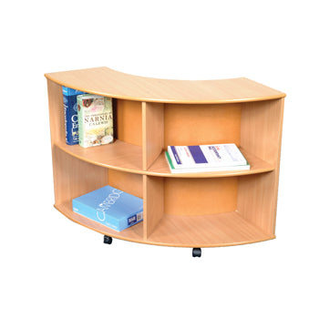 BEECH EFFECT STORAGE RANGE, QUARTER ROUND UNIT - CURVE IN, 1175 x 310 x 700mm height