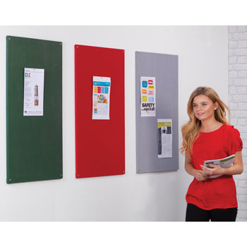 FLAMESHIELD(R) TRICORD HESSIAN NOTICBOARDS, Unframed, 1500 x 1200mm, Red