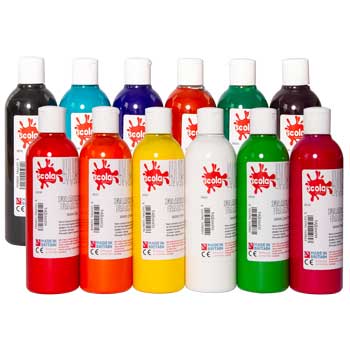 FABRIC PAINT, Fabric Paint Bottles, Pack of 12 x 300ml