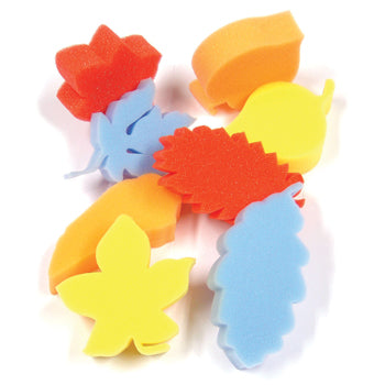 SPONGE FOAM SHAPES, Leaves, Pack of 8