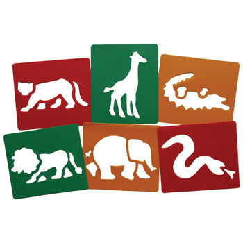 STENCILS, Wild Animals, Pack of 6