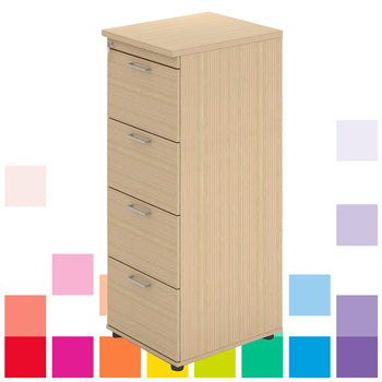 LOCKABLE, WOOD EFFECT FILING CABINETS, 4 Drawers, Beech, Smartbuy