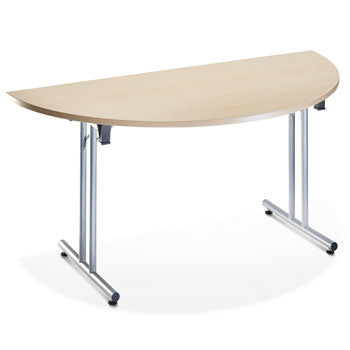FOLDING TABLES, SEMI CIRCULAR, 1600 x 800mm depth, Beech, EMERGENT CROWN