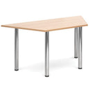 CONFERENCE TABLES, ROUND TUBE LEGS, Trapezoidal, 1600 x 800mm depth, Light Grey