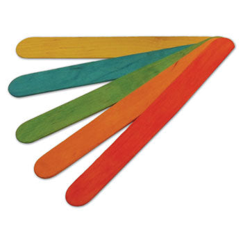 LOLLIPOP STICKS, Jumbo, Assorted Colours, 150 x 19mm, Pack of 100