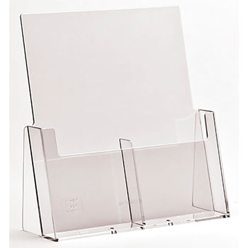 ACRYLIC LITERATURE DISPLAYS, 2 Pocket Desktop Dispenser, 1/3 A4, ADBOARDS LTD, Pack of 2