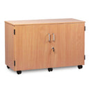 CLASSROOM STORAGE, MOBILE STOCK CUPBOARD, 1 Adjustable Shelf, 733mm height, Beech