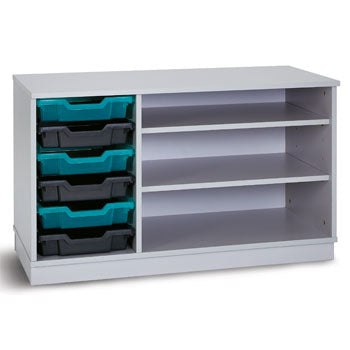 PREMIUM TRAY STORAGE, 6 SHALLOW TRAY UNIT, White