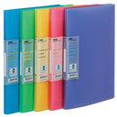 PRESENTATION FOLDERS WITH GLASS CLEAR POCKETS, Bright Colours, 30 pocket, Blue, Pack of 10