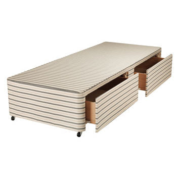 TWO DRAWER DEEP DIVAN BASES, With Nautilus Cover, 1350mm width, PALATI