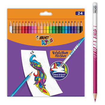 STANDARD HEXAGONAL COLOURED PENCILS, BiC(R) Kids Evolution Illusion, Pack of 24