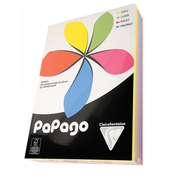 PaPago Deep Tint, A4 80gsm, Assorted, Ream of 5 x 100 sheets