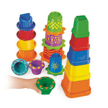 BUILD & NEST SENSORY STACKER, Age 12 mths+, Set of 16