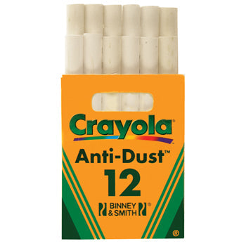 CHALK, Crayola Anti-Dust, White, Pack of 144 (12 x 12)