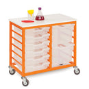 METAL FRAME TRAY UNITS, MOBILE TRAY UNITS, 2 Column, For 12 Trays, Cool Blue